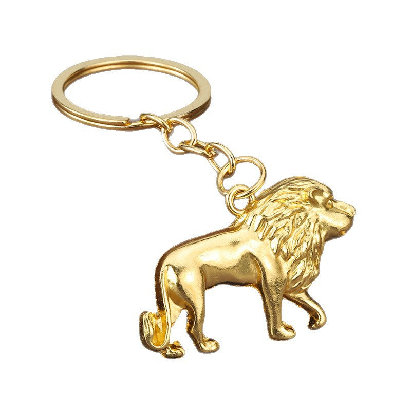 Minimalist Lion Zinc Alloy Keychain Pendant Gift Accessory