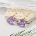 Gold Tone Large Faceted Crystal Teardrop Hook Earrings in Seven Colors view 8