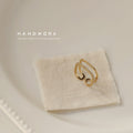 Gold Tone Double Band Open Ring Crystal Pavé Layer view 4