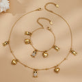Gold Owl Heart Charm Necklace Bracelet Flower Pendant view 1