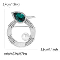 Abstract Snake Circle Rhinestone Brooch Pearl Teardrop Stone view 7