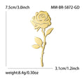 Polished Openwork Rose Stem Brooch in Gold and Silver view 6