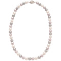 White and Blush Pearl Look Beaded Necklace with Silver Tone Clasp view 5