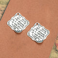 Engraved Letter Plaque Metal Charm in Two Antique Finishes view 4