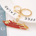 Rhinestone Cruise Ship Keychain Gold Metal Charm Four Colors view 7