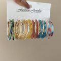 Marbled Acetate Hoop Earring Sets in Three Palettes view 6