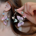 Colorful Resin Hoop And Drop Earrings In Twenty Four Styles view 4