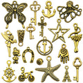 Gold-Tone Starfish and Butterfly Metal Charms with 20 Listed Options view 1