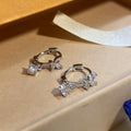 Silver Tone Crystal Butterfly Huggie Hoop Earrings view 6