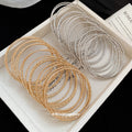 Textured Glitter Thin Bangle Stack Sets Gold Silver view 3