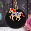 Blue-Horse Black-Pompom