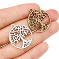 Round Openwork Tree of Life Pendants in Two Antique Finishes view 5