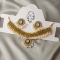 Six Color Ornate Choker Necklace and Dangle Earring Sets view 7