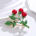Cherry Enamel Metal Brooch Pin for Jackets and Lapels view 5