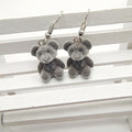 Flocked Mini Animal Dangle Earrings Silver Hooks 7 Styles view 8