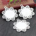 Floral Filigree Round Pendant Bezel Settings in Two Finishes view 3