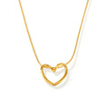 Gold Open Heart Pendant Snake Chain Necklace Minimalist view 5