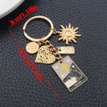Black Celestial Tarot Cat and Moon Charm Keychain Pair with Gold Tone Hardware view 7