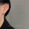 Gold Irregular Wavy Cloud Shape Huggie Hoop Earrings view 2