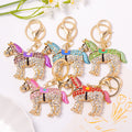 Rhinestone Horse Keychain Gold Clasp Five Color Options view 1