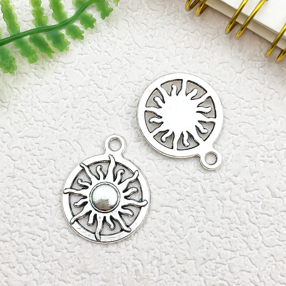 Antique Silver Iron Hexagram Tower Butterfly Charm Pendant for DIY Bracelet Necklace