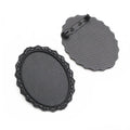 Decorative Oval Cabochon Brooch Bases With Top Loop in Three Finishes view 4