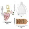 Valentine Heart Rose Enamel Lobster Clasp Keychain Charm view 2
