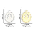 Rhinestone Madonna Oval Charms in Gold and Silver Tones view 2