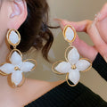 White Floral and Geometric Earring Collection with 40 Styles view 11