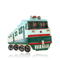 Green Enamel Locomotive Brooch With Red and Black Details view 5