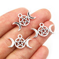 Triple Moon and Triquetra Charms in Silver Tone Metal view 4