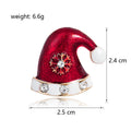 Red Snowflake Crystal Enamel Metal Brooch Pin for Jackets and Lapels view 2