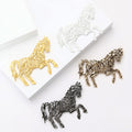 Openwork Running Horse Brooch Decorative Metal Pin For Jackets And Lapels view 3