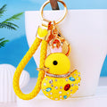 Mixed Enamel and Pearl Duck Keychains in Thirty One Color and Loop Options view 1