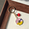 Enamel Daisy Ladybug Keychains Gold Key Ring 3 Colors view 7