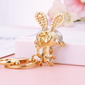 Gemstone Rabbit Keychains in White Emerald and Purple view 5
