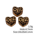 Antique Gold Metal Openwork Heart Barrel Bead For Jewelry Making view 3