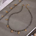 Black Crystal Bead Ocean Charm Necklace Starfish Seahorse view 3