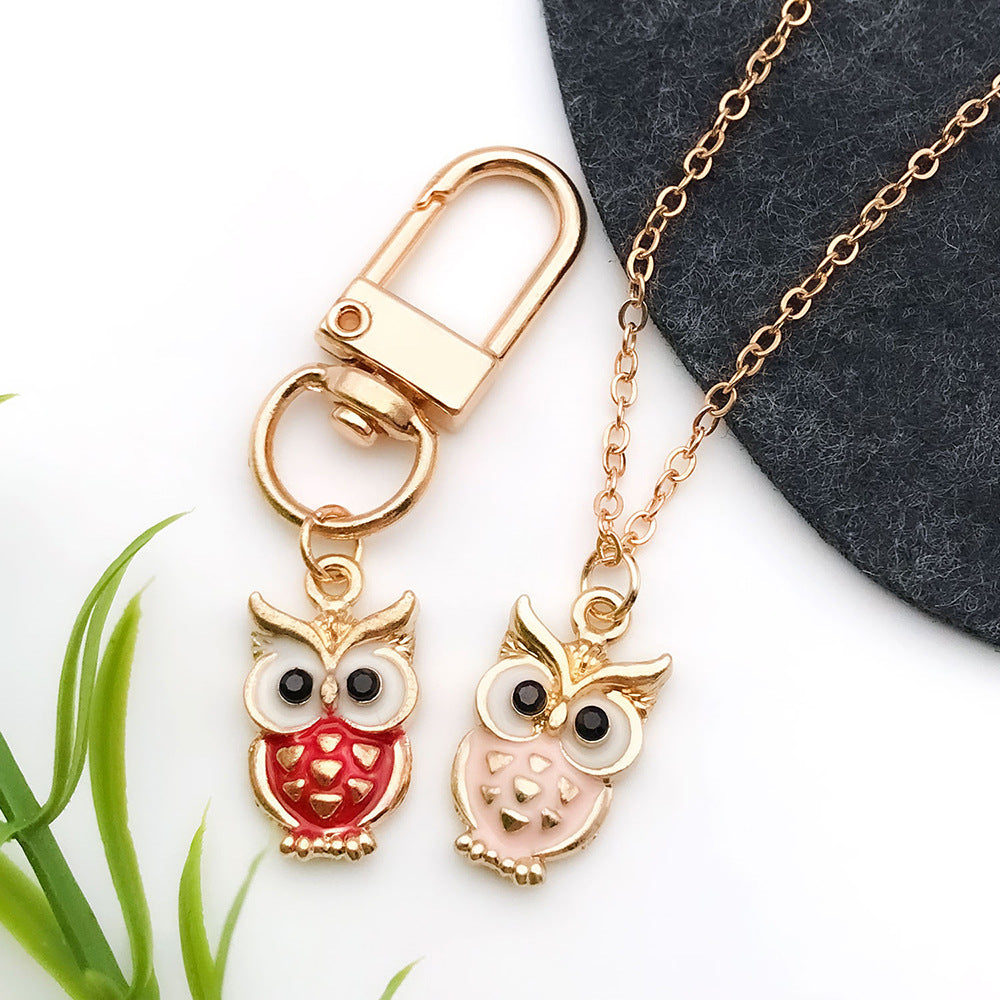 Enamel Zinc Alloy Owl Cat Charm Pendant for DIY Bracelet Necklace Keychain Jewelry Making
