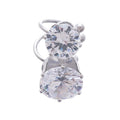 Double Crystal Ear Cuff with Silver Tone Setting with Reflective Details view 5