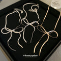 Bow Snake Chain Necklace and Multi Bow Bracelet Styles view 4