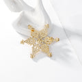 Gold Tone Silver Tone Five Point Star Crystal Pearl Look Two Designs Metal Brooch Pin view 3
