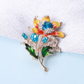 Colorful Enamel Flower Bouquet Brooch for Jackets Scarves and Coats view 2