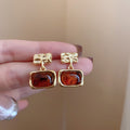 Brown Resin Geometric Statement Earrings in Twenty Styles view 3