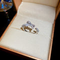 Silver Open Ring Bow Crystal Pearl Beads Adjustable Band view 6