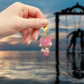 Pink Love Heart Balloon Enamel Lobster Clasp Keychain view 4