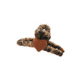 Fuzzy Yarn Leopard Claw Clip Brown Fabric Heart Accent view 5