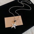Silver Tone Star and Heart Stone Pendant Long Necklaces view 7
