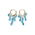 Crystal Bead Cascade Huggie Earrings with Polished Metal Tone Details view 5