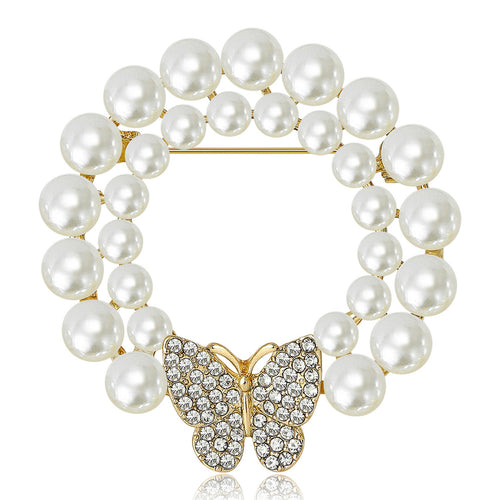 Butterfly Pearl Wreath front view on white background